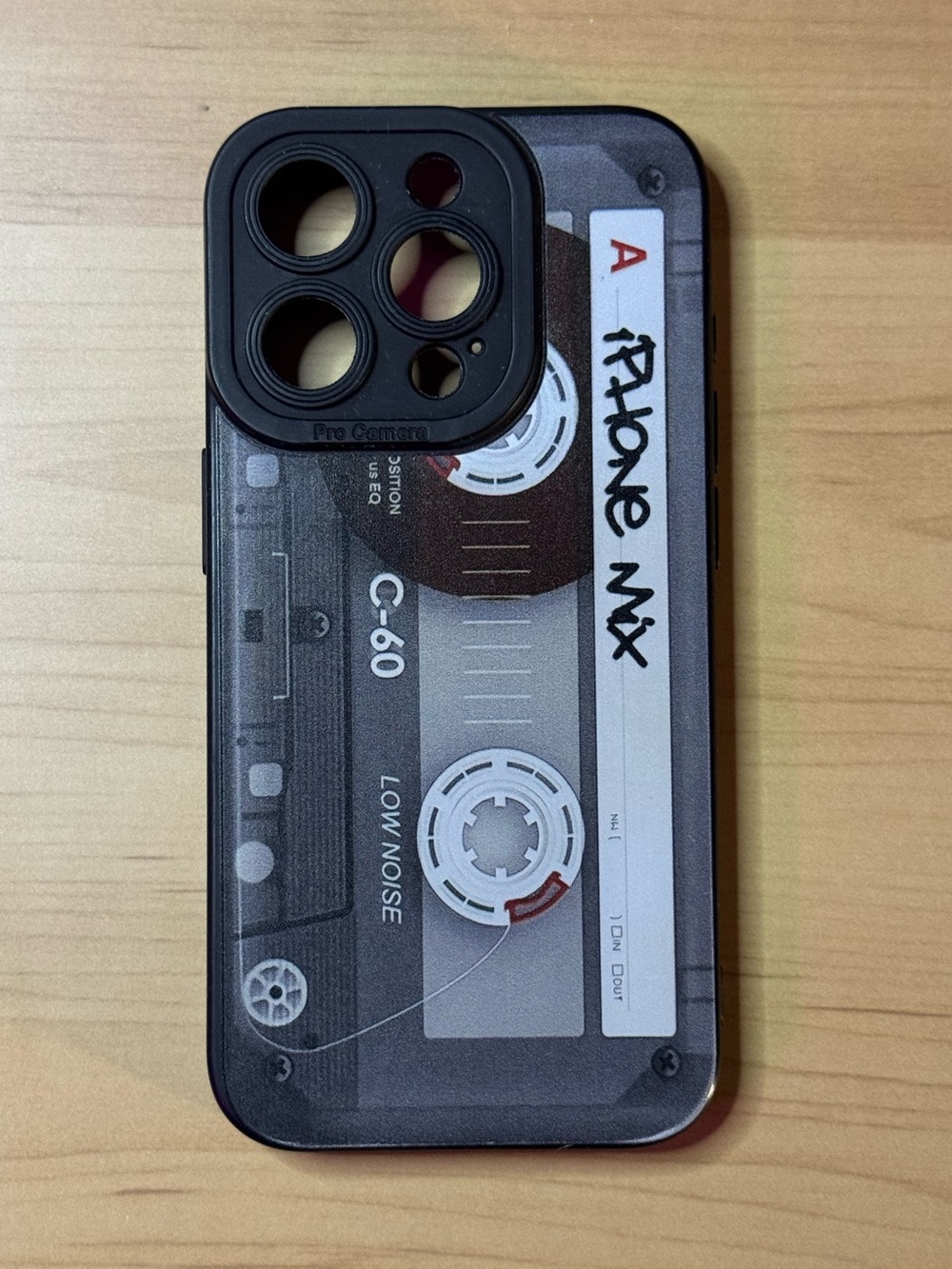 Cassette Tape Graphic iPhone Case - Black/Grey For iPhone 15 Pro - Picture 9 of 9